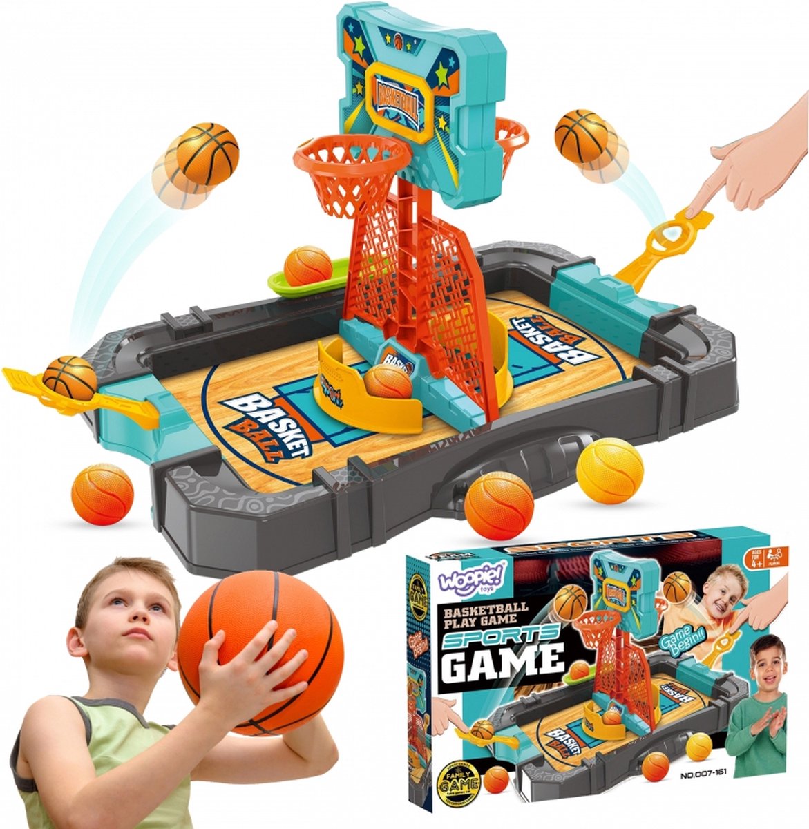 WOOPIE Basketbal Arcade Game Inclusief Arcadespellen Mini basketballen