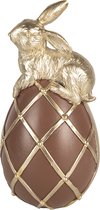 Clayre & Eef Figurine décorative Lapin 20 cm Marron Polyrésine Décoration de Pâques
