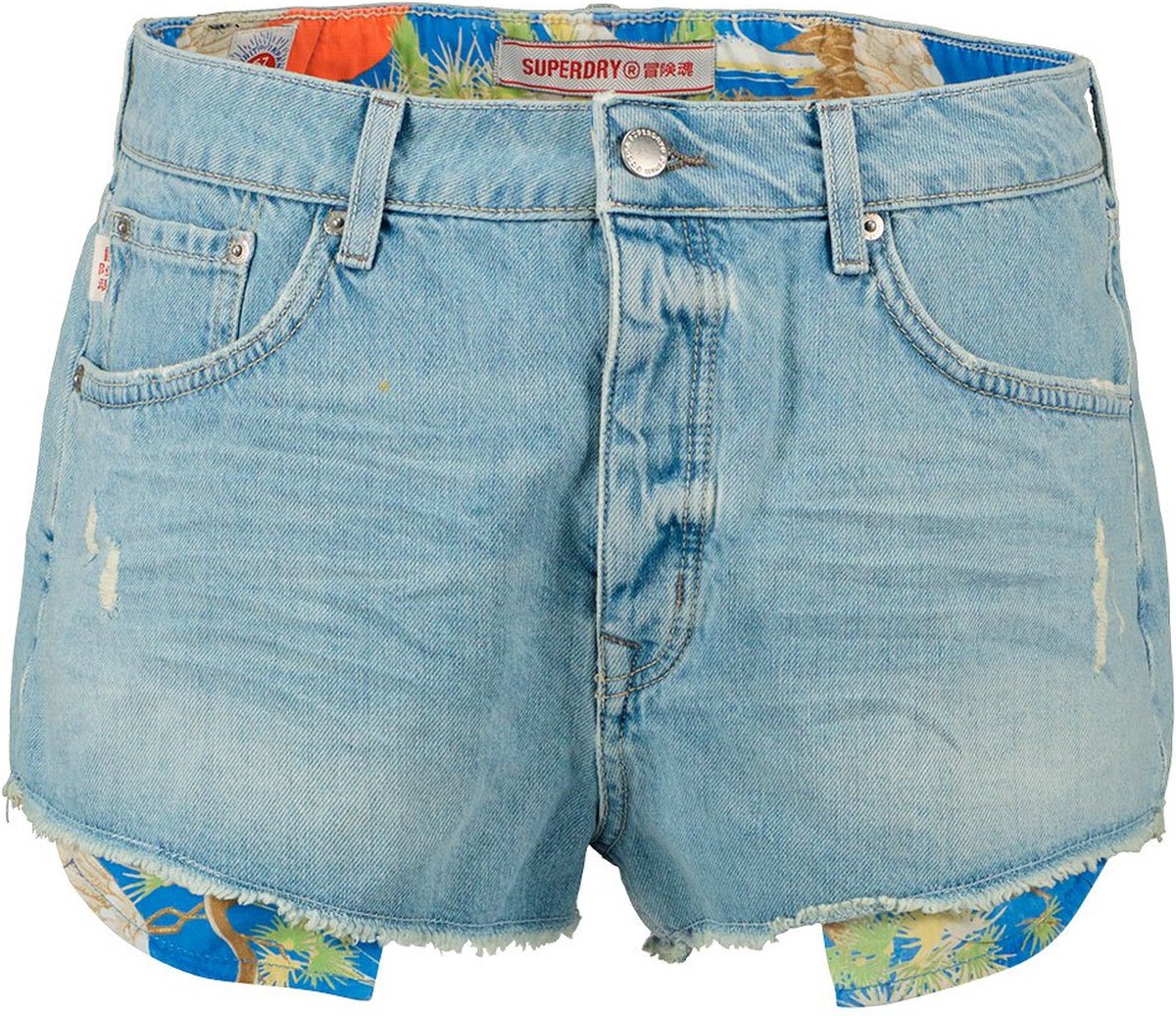 Superdry High Rise Korte Jeans 28 Vrouw Light Indigo Vintage