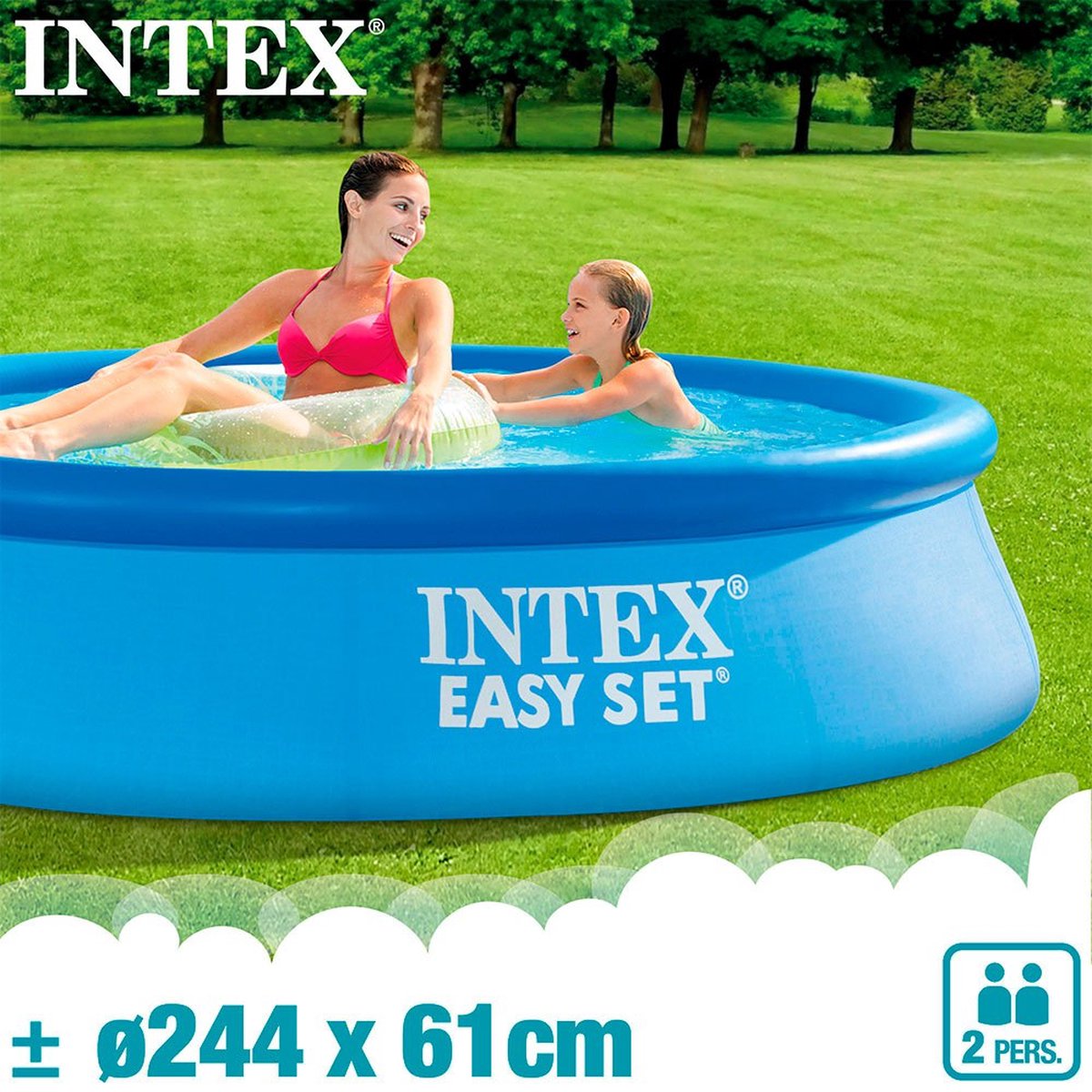 Intex Easy Set - Opblaasbaar Zwembad - 244x61 cm - Blauw