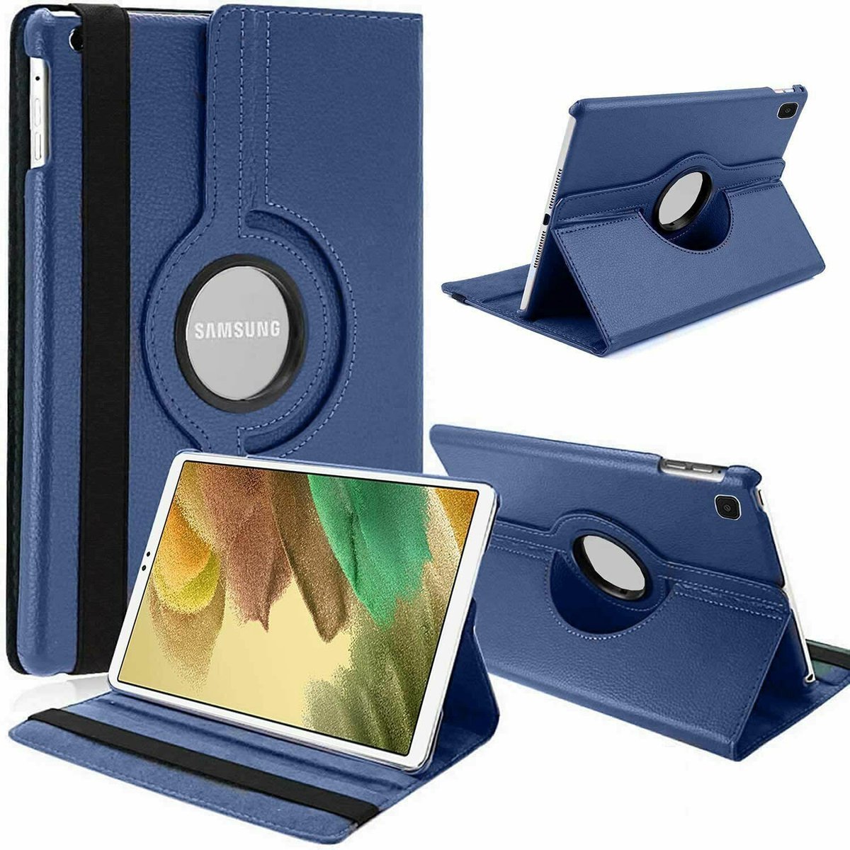 Tablethoes Geschikt voor: Samsung Galaxy Tab S6 Lite 10.4 inch (2020, 2022) P610 P615 P613 P619 hoesje 360° draaibaar (donker blauw)