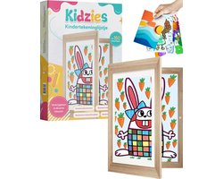 Kidzies Kindertekeningen Lijstje - Wissellijst A4 Tekeningen - Kindertekening - Fotolijst- Tot 150 Tekeningen - Hout