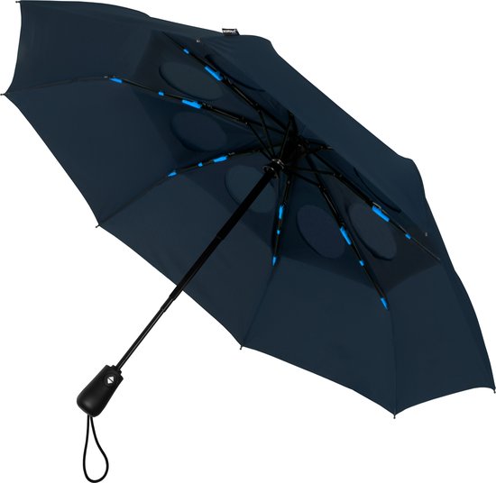 miniMAX - Parapluie ECO Coupe-Vent - Ouverture et fermeture automatiques - 100 cm - Blauw Marine