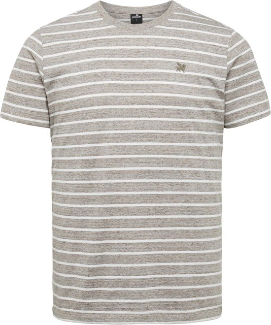 Vanguard - T-Shirt Strepen Bruin - Heren - Maat L - Regular-fit