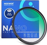 Neewer® - 49mm Blauwe Streeplensfilter, HD Optisch Glas 360° Draaibaar Anamorfische Flare Speciale Effecten Lensfilter, Aluminium Frame met 28 Laag Multiresistente Coating