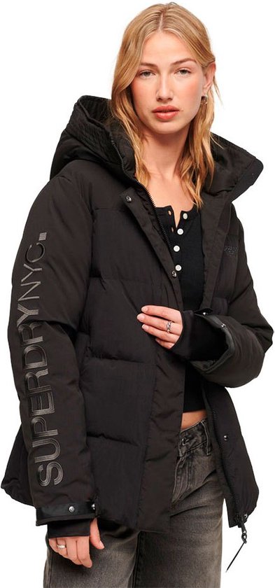 Superdry City Padded Hooded Wind Parka Zwart XS Vrouw