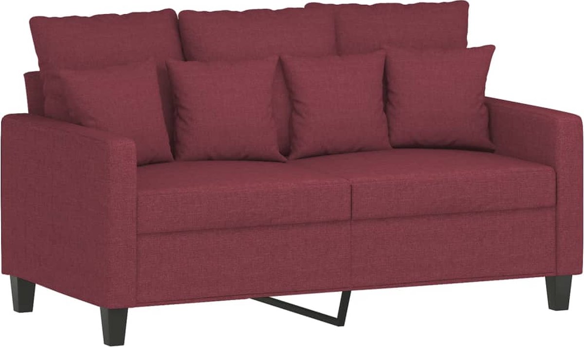 vidaXL Tweezitsbank - 120 - cm - stof - wijnrood