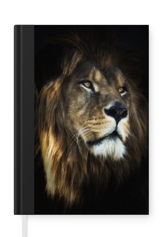 Carnet - Carnet d'écriture - Lion - Fourrure - Zwart - Carnet - Format A5 - Bloc-notes