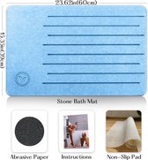 Badmat steen, Diatomite Stone Badmat, antislip stenen badmat, badmat steen sneldrogend, verfraai je badkamer met deze absorberende badmat (blauw, 60 x 39 cm)
