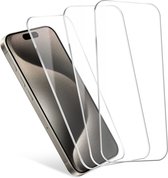 3-PACK | iPhone 15 Gehard Glas Screenprotector - Krasbestendige en Schokabsorberende Bescherming - Helder Zicht en Eenvoudige Installatie | GREEN ON