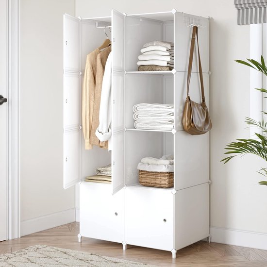 Meuble à Chaussures, étagères Avec Boîtes De Rangement, Armoire, Plastique, Acier, Blanc, 75 X 37 X 73 Cm 99183107