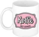 Bellatio Decorations Cadeau koffie mok voor collega - kantoor humor - koffie - roze - 300 ml