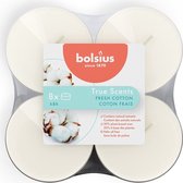 Bolsius Maxi Waxinelichtjes True Scents - Fresh Cotton - 8 Stuks
