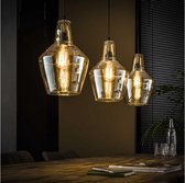 Hanglamp Amber 3 lampen kegel - Oud zilver