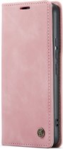 Casemania Hoesje Geschikt voor Google Pixel 6A Pale Pink - Portemonnee Book Case