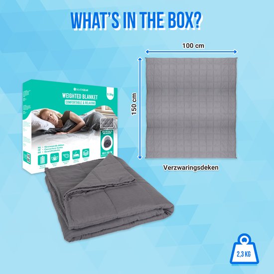 Verzwaringsdeken Kind 2.3 kg - Premium 5-Laagse Pocket Design - Nachtrust - 100 x 150 cm - Ontspanning - Weighted Blanket - Verzwaarde Deken - Grijs - Silvergear