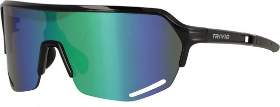 Trivio - Fietsbril Hyperion Zwart Revo Groen met Extra Transparante Lens - Trivio