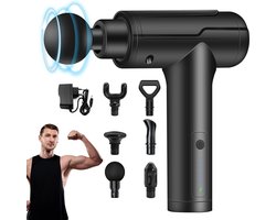 Massagepistool, spiermassage apparaat, diep massageapparaat, met 6 snelheden, pistool voor fascia, met led-laadindicator, elektrisch handmassage-apparaat