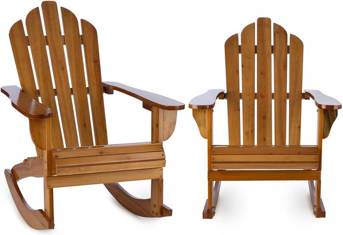 Rushmore schommelstoel set 2 st tuinstoel Adirondack-stijl bruin