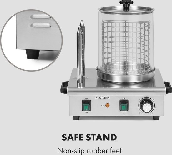 Klarstein Worstfabriek Pro 550 - Hotdog maker - 550W - 5 Liter - 30-100°C - Glas - Roestvrij staal - Zilver van Klarstein — afbeelding 4
