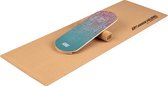 Indoorboard Classic balance board + mat + rol hout/kurk rood