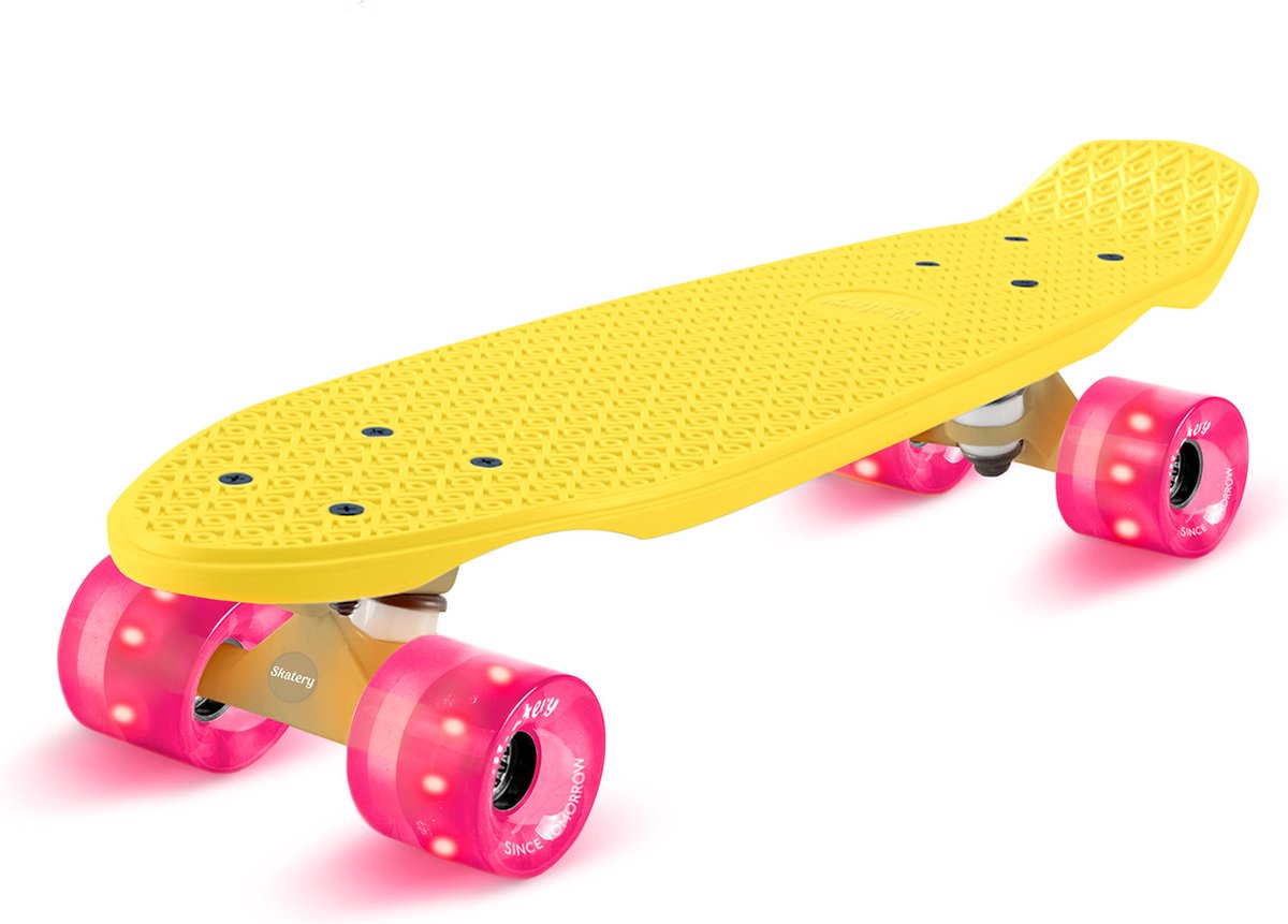 Mini Cruiser skateboard trickboard PP board 100 kg led wielen PU hardheid: 88A