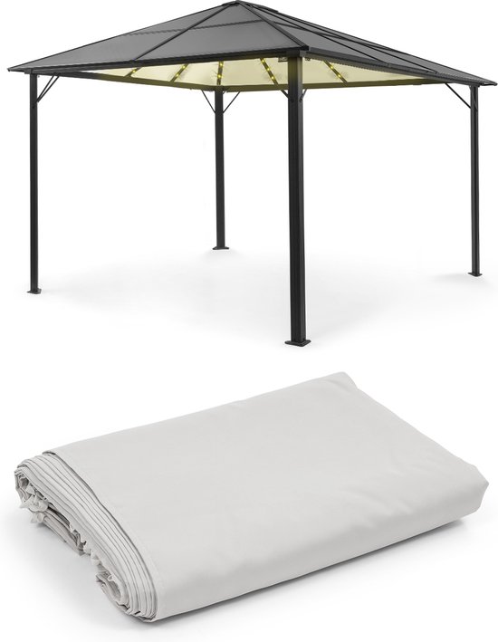 blumfeldt Pantheon Solid Sky Ambient - pavillon solaire 3 x 4m - éclairage LED- résistant aux intempéries