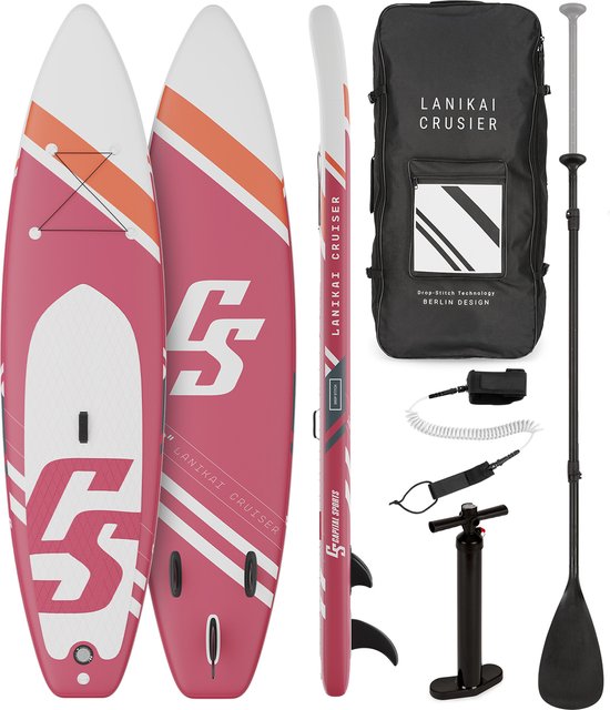 CAPITAL SPORTS Lanikai Cruiser - Opblaasbaar Standup Paddle board - complete SUP set met peddel, leash, pomp en rugzak - 100% PVC