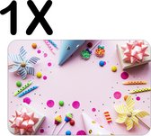 BWK Luxe Placemat - Roze Party - Feest - Versiering - Achtergrond - Set van 1 Placemats - 45x30 cm - 2 mm dik Vinyl - Anti Slip - Afneembaar