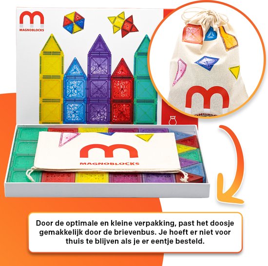 Magnetische Bouwblokken 81x - Magnetic Tiles - Magnetisch Bouwspeelgoed - Constructiespeelgoed - Jongens - 8 Jaar - 9 Jaar - Montessori Speelgoed - Duurzaam Speelgoed - Magneet Speelgoed - Magnetic - Tiles - Educatief - Bouwen - Speelgoed - Kado van Magnetic Tiles — afbeelding 3