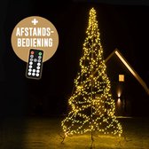Éclairage de sapin de Noël 400cm avec mât | 640 lumières LED Wit chaud | Télécommande | Éclairage de Noël pour extérieur / jardin de Lumedi | Cloche de fée