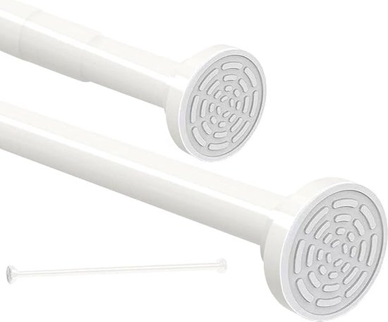 MSV Barre tringle pour rideau de douche ou baignoire extensible sans perçage  Alu 70-120cm Blanc