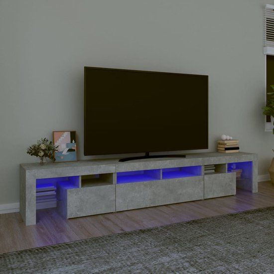 The Living Store TV-meubel Serie Bewerkt Hout - 230x36.5x40 cm - Met RGB LED