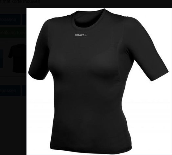 Zwarte Craft compressie top met korte mouwen.