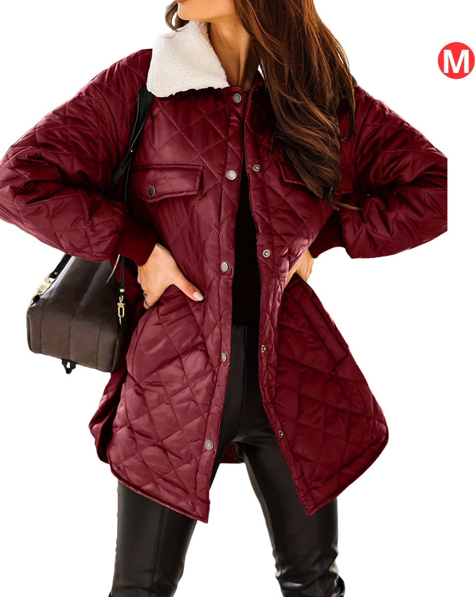 Livano Winterjas Parka Dames Winterjas Winter Volwassen Stijlvol Bordeauxrood