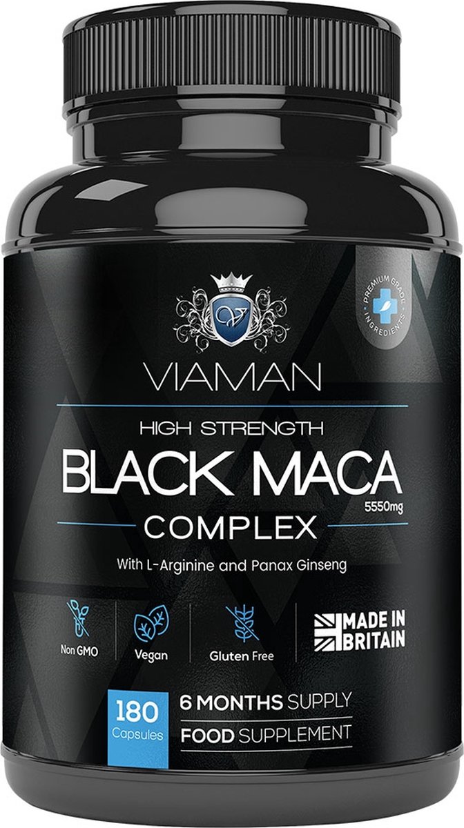 Goedkoopste Viaman Black Maca Complex - Natuurlijk Testosterone Booster supplement voor mannen - Krachtig Zwarte Maca complex - 180 capsules voor 6 maanden