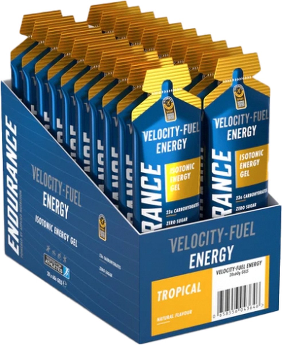 Applied Nutrition | Endurance Velocity Energy Gel | Tropical | 20 Stuks | 20 x 60 ml