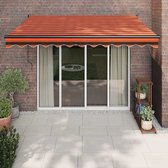 The Living Store Uittrekbare Luifel - 3.5 x 2.5 m - Oranje/Bruin - Gepoedercoat Aluminium Frame - UV-bestendige Stof - Wandmontage - Geschikt voor Balkons - Terrassen - Tuinen en meer