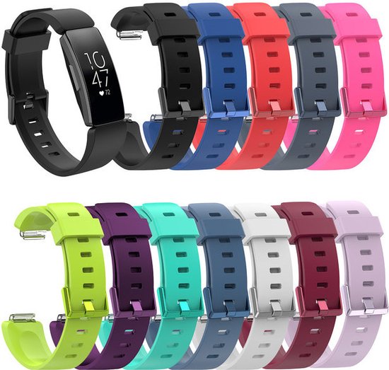Bracelet adapté à Fitbit Inspire HR - Taille L - Bracelet - Bracelet de montre - Siliconen - Grijs