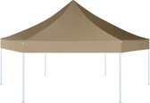 The Living Store Inklapbare Partytent - 3.6 x 3.1 x 3 m - Waterbestendig - Taupe - Staal - Polyester