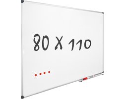 Whiteboard 80x110cm - Magnetisch - Gelakt staal - Met montagemateriaal