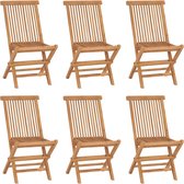 The Living Store Ensemble de chaises de jardin en teck - 46 x 62 x 90 cm - Durable - Pliable