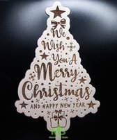 Taart Decoratie / Merry Christmas taarttopper/ Taarttopper / vrolijk kerst / Happy Birthday Decoratie /Taart Topper Feestje/ Traktatie /Cake Topper/ gepersonaliseerde taart topper/ houten taart topper/ Merry Christmas