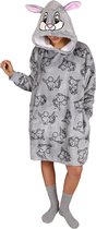Tuptus Disney Geschenkset: Grijze Dames Sweatshirt/Badjas/Deken + Sokken, Hooded Snuggie