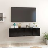The Living Store TV-meubel Hangend - Hifi-kastenset 60x30x30cm - Zwart