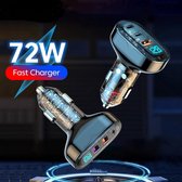 Chargeur de voiture Zazitec ZT-PD72C 72W 2X USB-C Power Delivery 1X USB-A Quick Charge 3.0 - Chargeur rapide avec affichage LED - Allume-cigare - 12/24V