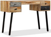 The Living Store Schrijftafel Vintage - 110 x 50 x 76 cm - Gerecycled Teakhout