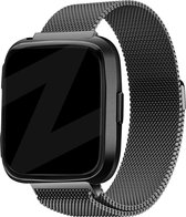 Tapis de course milanais Bandz adapté pour Fitbit Versa / Versa 2 - Bracelet de montre intelligente en acier tressé de haute qualité - Bracelet milanais avec fermeture magnétique - Bracelet en acier tressé noir