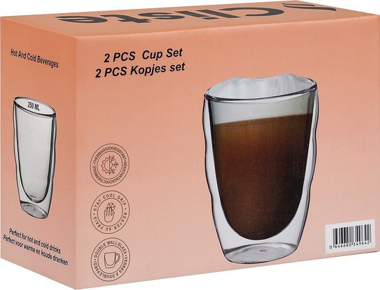 Delonghi latte macchiato dubbelwandige glazen voor koffiezetapparaat 5513214611