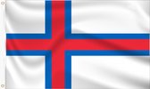 VlagDirect - Faeröerse vlag - Faeröer Eilanden vlag - 90 x 150 cm